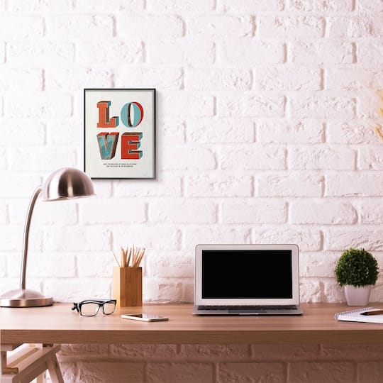 Stupell Industries Love Inspirational Wall Art in Black Frame